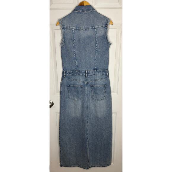 All Saints Light Blue Denim Maxi Dress - Picture 2 of 16
